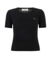 ORB Logo Short Sleeve Knit Top Black - VIVIENNE WESTWOOD - BALAAN 2