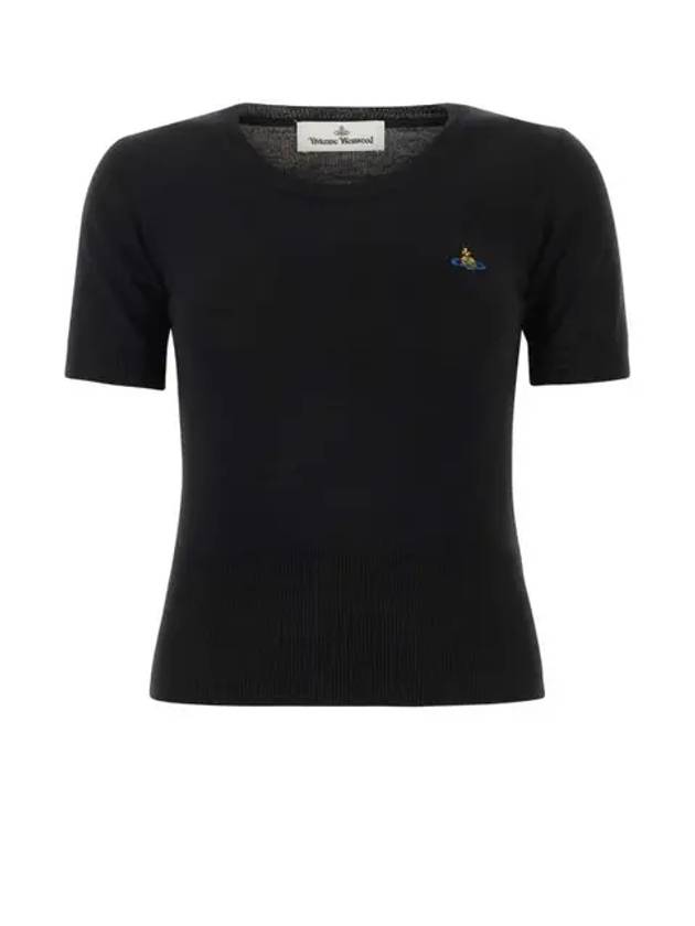 ORB Logo Short Sleeve Knit Top Black - VIVIENNE WESTWOOD - BALAAN 2