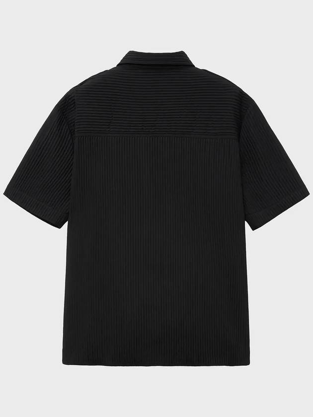 3D Pleated Half Shirt Black - NOIRER - BALAAN 4