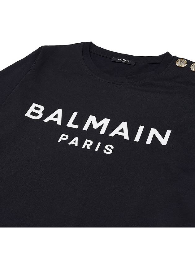 Logo Crew Neck Short Sleeve T-Shirt Black - BALMAIN - BALAAN 4