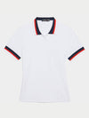 Women's Pleated Collar Tech Short Sleeve Polo Shirt White - G/FORE - BALAAN 2