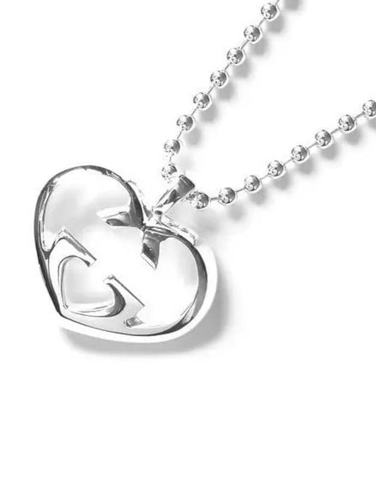 GG Heart Necklace YBB246487001 Silver - GUCCI - BALAAN 2