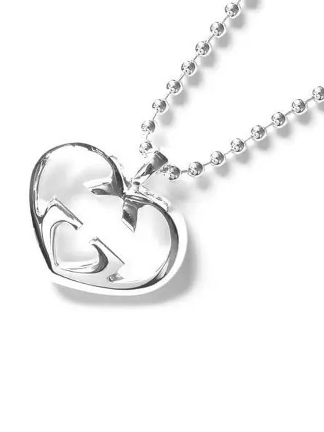 GG Heart Necklace YBB246487001 Silver - GUCCI - BALAAN 2