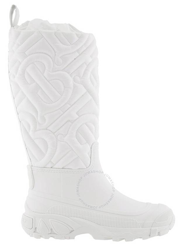 Burberry Optic White Rotherfield Quilted Monogram Rain Boots, Brand Size 40 ( US Size 10 ) - BURBERRY - BALAAN 1