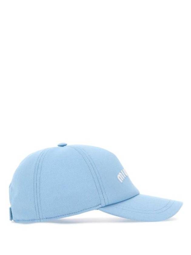 Embroidered Logo Drill Ball Cap Blue - MIU MIU - BALAAN 3