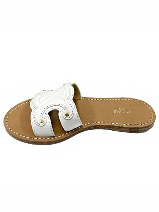 352413767C 01BC Triope Calfskin Mule White Women s Shoes TJ - CELINE - BALAAN 1