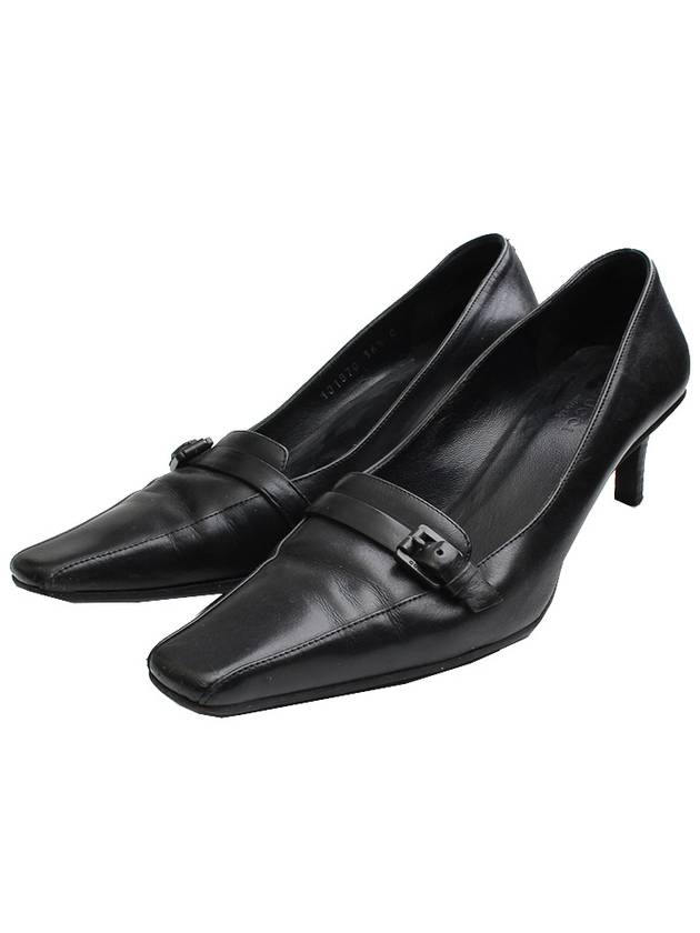 Black leather square toe pumps 36 and a half C - GUCCI - BALAAN 1