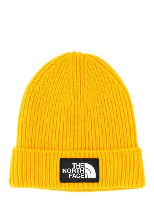 TNF Logo Box Cuffed Beanie Yellow - THE NORTH FACE - BALAAN 1