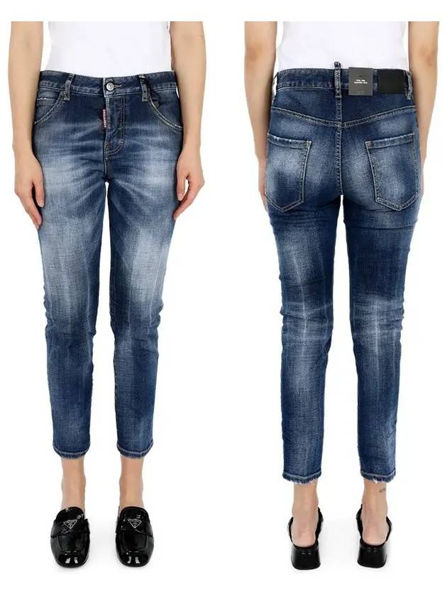 Cool Crop Jeans Blue - DSQUARED2 - BALAAN.