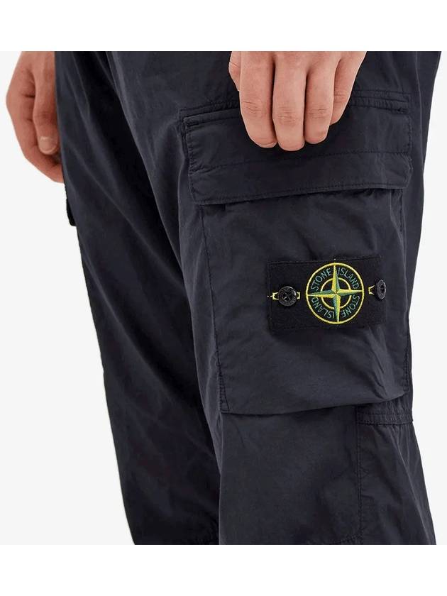 Stretch Cotton Tela Paracadute Cargo Straight Pants Navy Blue - STONE ISLAND - BALAAN 5