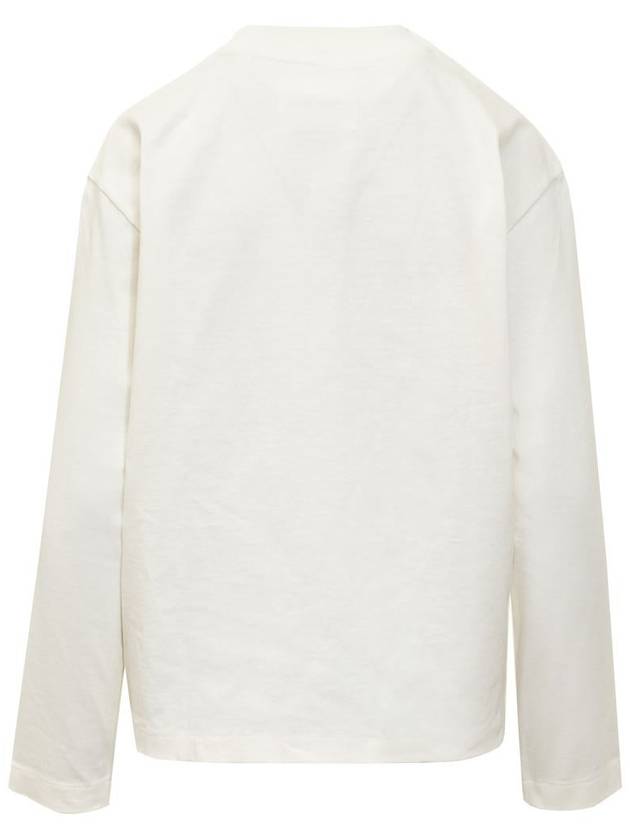 Logo Print Cotton Sweatshirt White - JIL SANDER - BALAAN 3