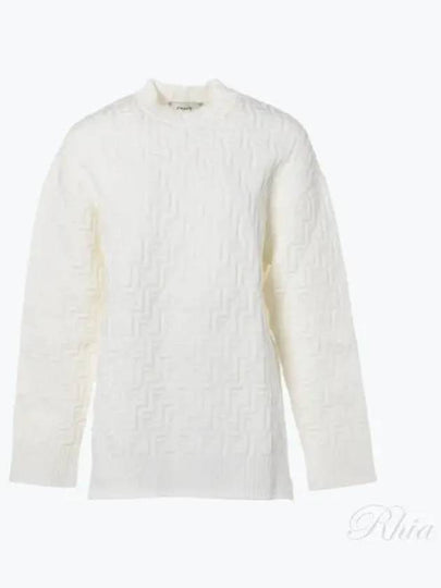 FF Logo Embossed Pullover Knit Top White - FENDI - BALAAN 2