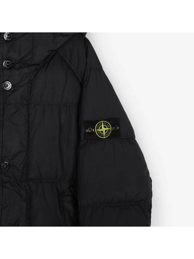 Men's Wappen Patch Crinkle Wraps Long Padding Black - STONE ISLAND - BALAAN 4