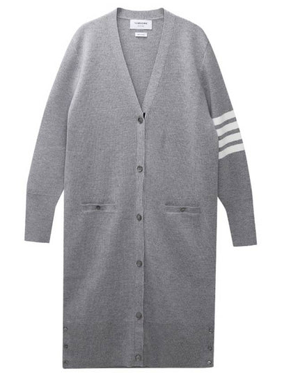 Milano Fine Merino Cardigan Light Grey - THOM BROWNE - BALAAN 2