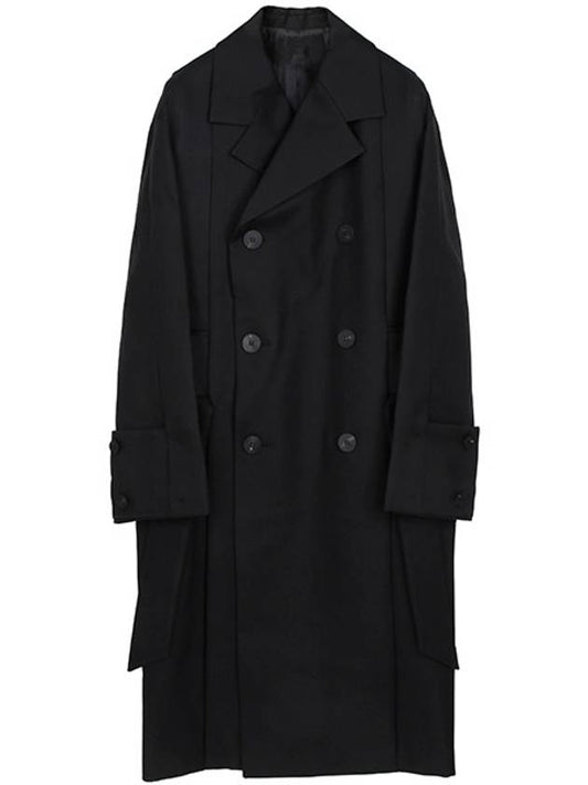 Black Belted Double Wool Coat W233HC01 901B - WOOYOUNGMI - BALAAN 1