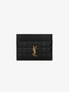 Cassandre Quilting Leather Card Wallet Black - SAINT LAURENT - BALAAN 3