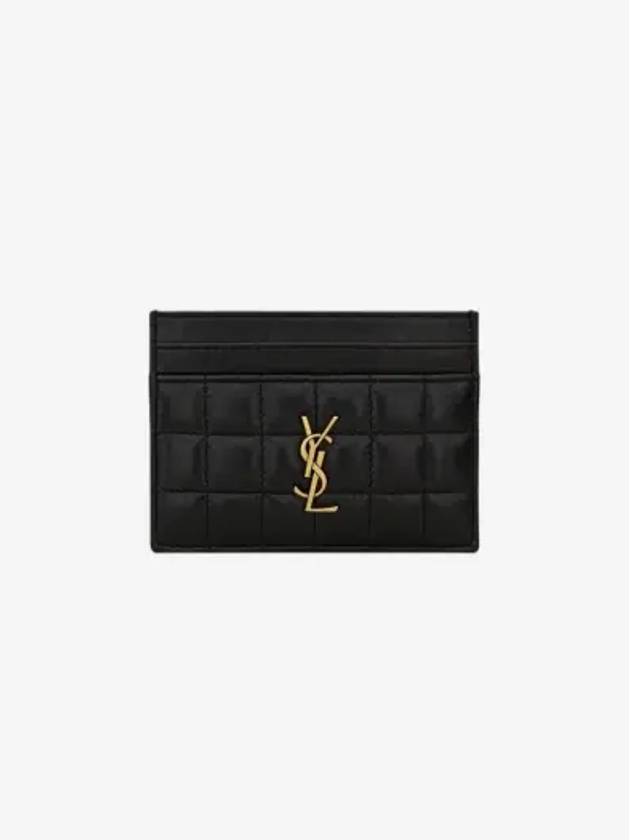 Cassandre Quilting Leather Card Wallet Black - SAINT LAURENT - BALAAN 3