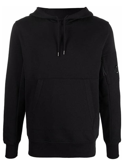 Men's Lens Wappen Fleece Hoodie Black - CP COMPANY - BALAAN 2