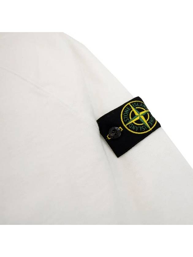 Garment Dyed Malfile Fleece Crewneck Sweatshirt White - STONE ISLAND - BALAAN 5