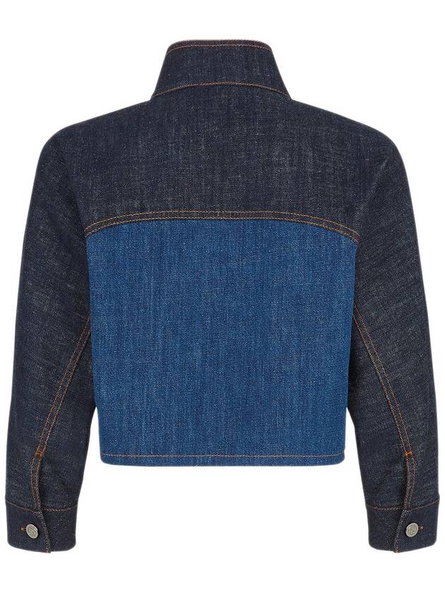 Fendi paneled cropped denim jacket FLF793AT1A F1PNC - FENDI - BALAAN 4