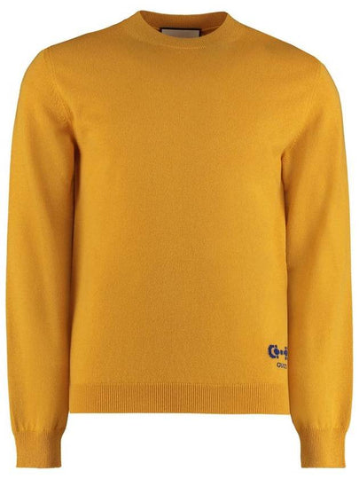 Men's Horsebit Crew Neck Cashmere Knit Top Orange - GUCCI - BALAAN 2