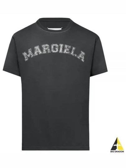 Logo Print Cotton Short Sleeve T-Shirt Black - MAISON MARGIELA - BALAAN 2