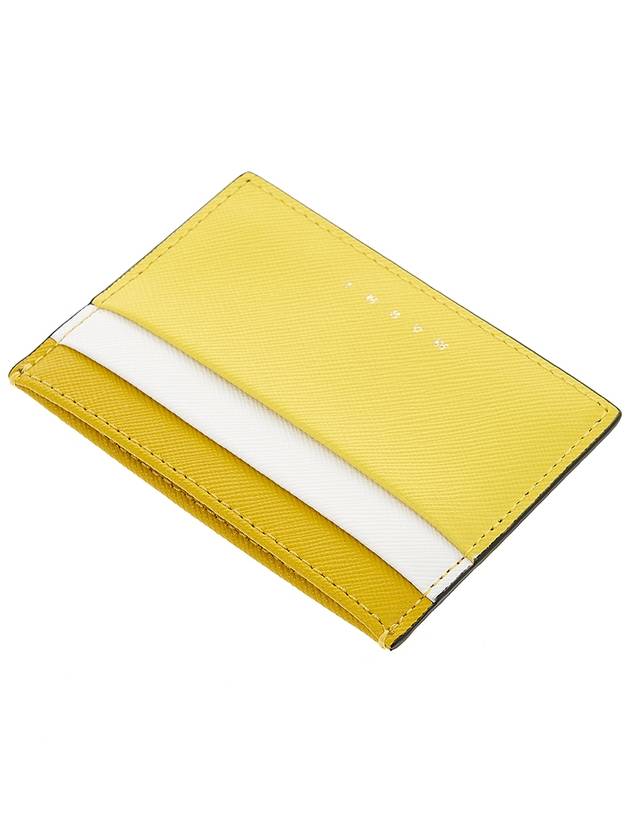 Saffiano Color Block Card Wallet Yellow - MARNI - BALAAN 5