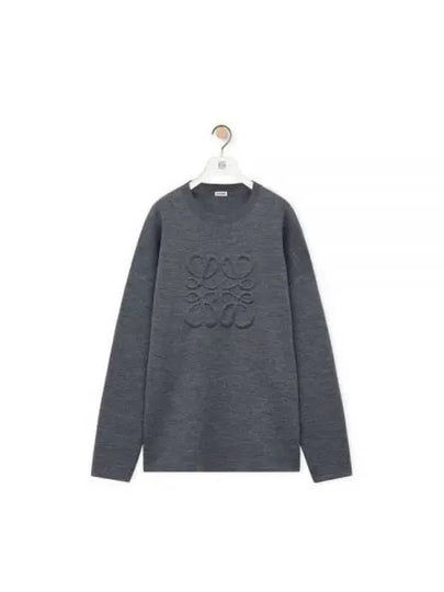 Debossed Anagram Wool Knit Top Grey - LOEWE - BALAAN 2