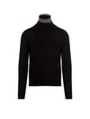 Logo Superfine Wool Turtleneck Black - PRADA - BALAAN 1