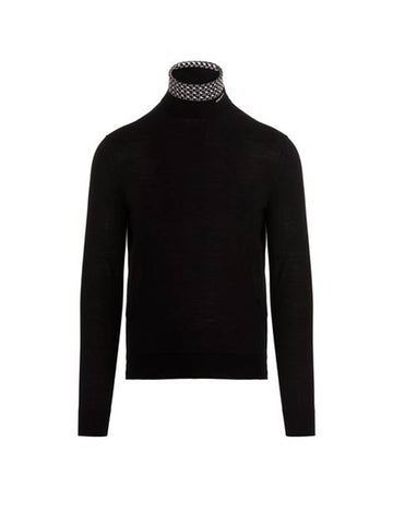 Logo Superfine Wool Turtleneck Black - PRADA - BALAAN 1