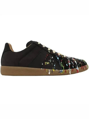 Men's Replica German Army Paint Low Top Sneakers Black - MAISON MARGIELA - BALAAN 1