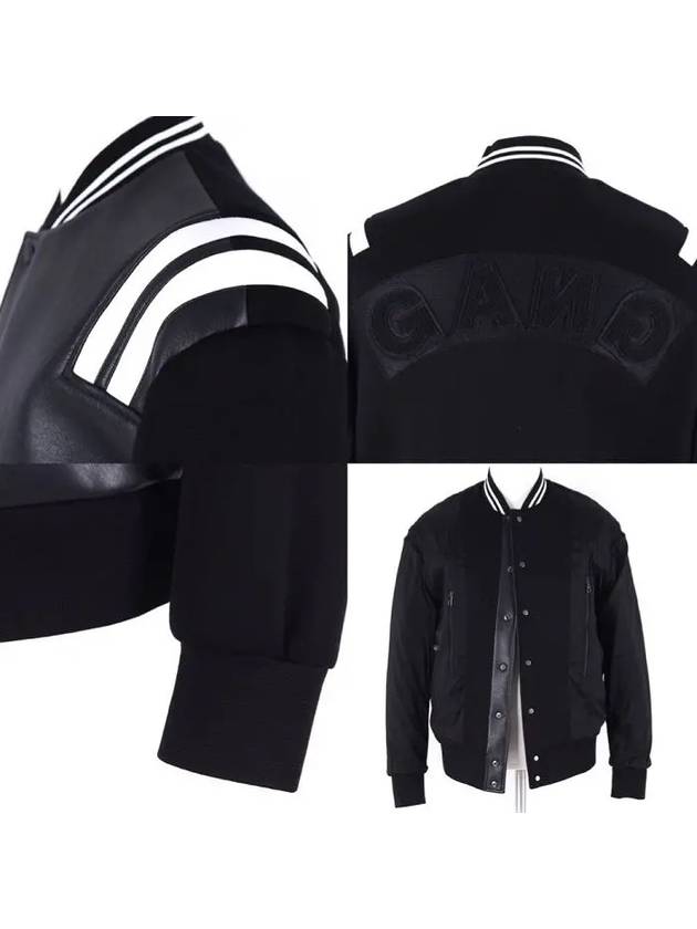 Leather neoprene stadium zipup jacket 324C - NEIL BARRETT - BALAAN 9