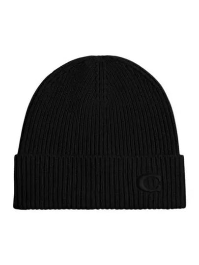 Logo Knit Beanie Black - COACH - BALAAN 2