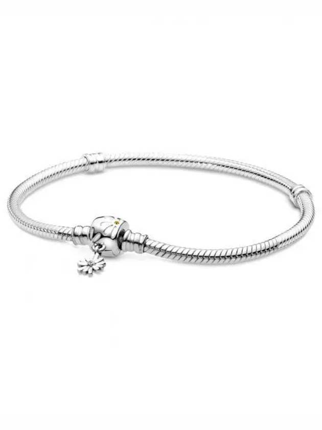 Women's Moments Daisy Flower Clasp Snake Chain Bracelet Silver - PANDORA - BALAAN 2