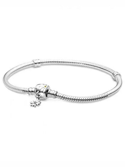 Women's Moments Daisy Flower Clasp Snake Chain Bracelet Silver - PANDORA - BALAAN 2