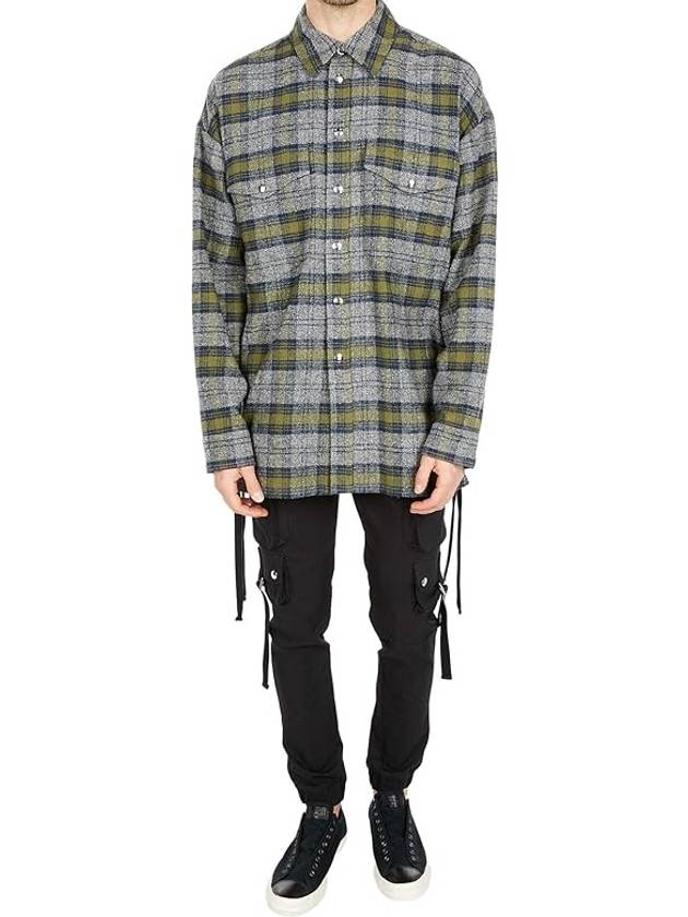 Gray Laced Tweed Oversized Shirt jacket - FAITH CONNEXION - BALAAN 6