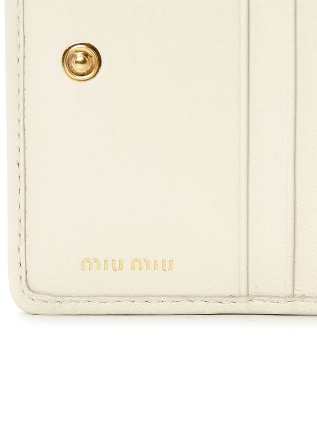 Matelasse Leather Half Wallet White - MIU MIU - BALAAN 9