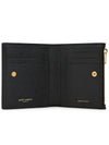 Uptown Compact Grain De Poudre Embossed Leather Halfwallet Black - SAINT LAURENT - BALAAN 6