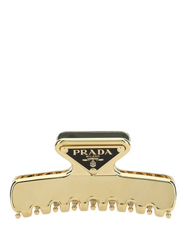 Women's Logo Metal Hair Clip Gold - PRADA - BALAAN 9