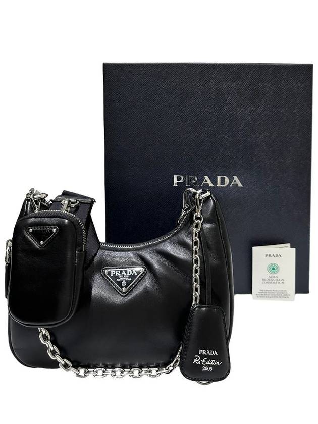 Women s 1BH204 Padded Nappa Re Edition Hobo Shoulder Bag New Built in NFC Chip - PRADA - BALAAN 10