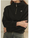 Women's Benini Fleece Half Zip-Up Sweatshirt Black - MICANE - BALAAN 3