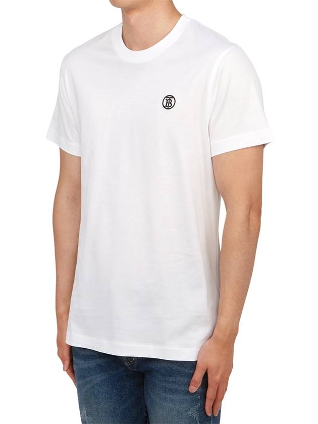 Embroidered Monogram Organic Cotton Short Sleeve T-Shirt White B0651081898 - BURBERRY - BALAAN 3