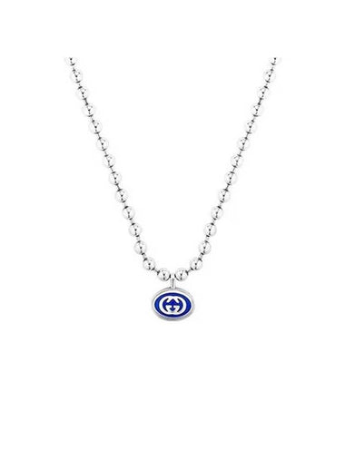 Interlocking G Enamel Boule Chain Necklace Silver - GUCCI - BALAAN 1