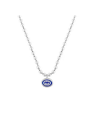 Interlocking G Enamel Boule Chain Necklace Silver - GUCCI - BALAAN 1