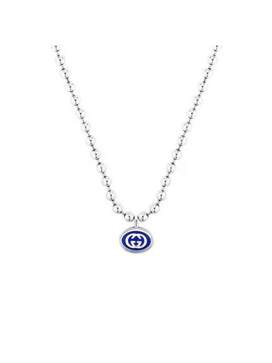 Interlocking G Enamel Boule Chain Necklace Silver - GUCCI - BALAAN 1