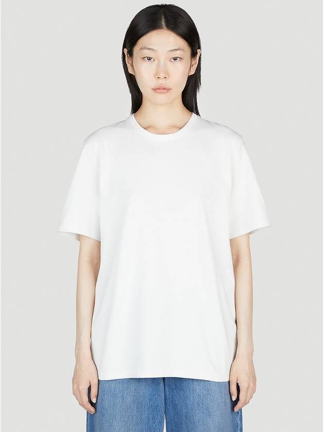 Crew Neck Cotton Short Sleeve T-shirt White - SAINT LAURENT - BALAAN 2