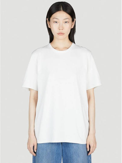 Crew Neck Cotton Short Sleeve T-shirt White - SAINT LAURENT - BALAAN 2