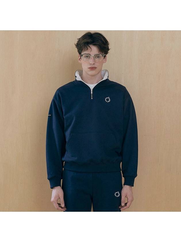 RC Round Logo Combi Half Zip Up Sweatshirt  MTM Navy - REPLAYCONTAINER - BALAAN 2