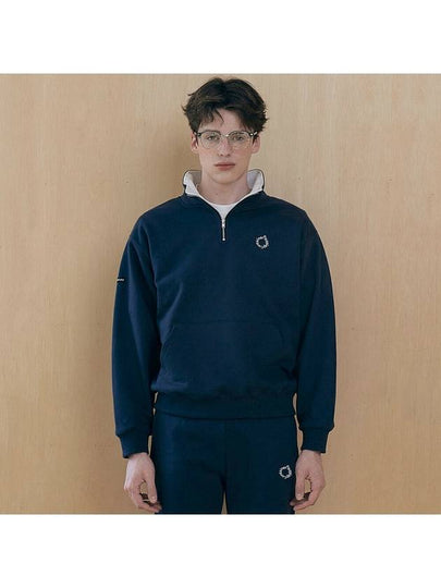 RC Round Logo Combi Half Zip Up Sweatshirt  MTM Navy - REPLAYCONTAINER - BALAAN 2