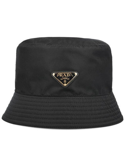 Re-Nylon Triangle Logo Bucket Hat Black - PRADA - BALAAN 2